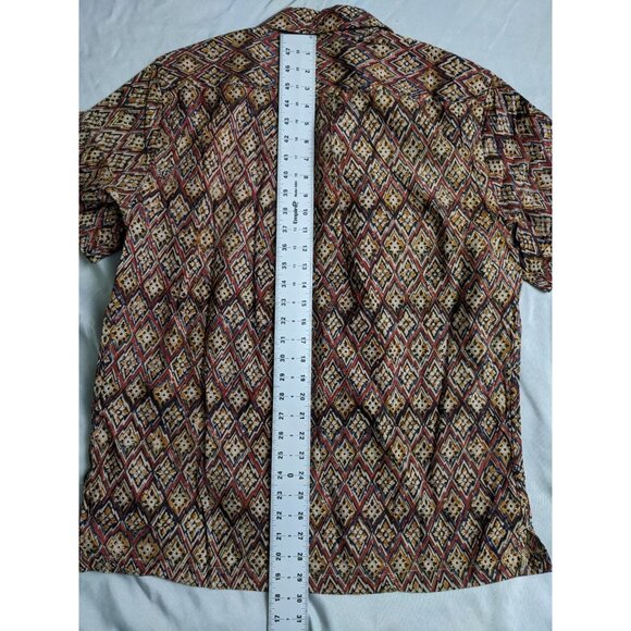 Todd Snyder Shirt Hawaiian Camp Collar Red & Beige Button Up Mens Size L - Picture 9 of 10